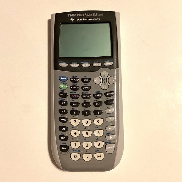 Texas Instruments TI-84 Plus Silver Edition Graphing Calculator w/ Cover Works - Picture 1 of 7
